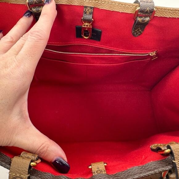 Louis Vuitton On the Go Brown and Light Brown Monogram Large Tote - Picture 4 of 13